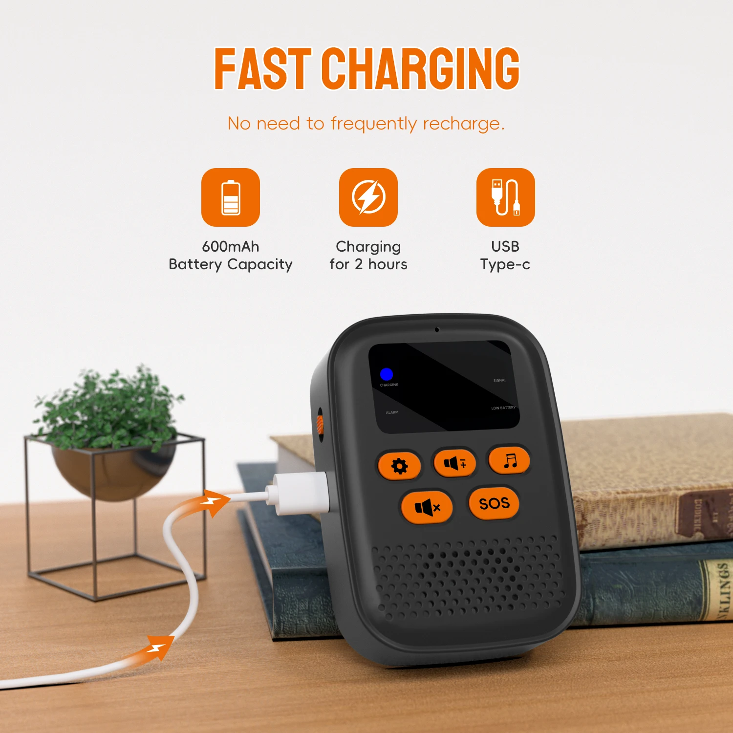 SOS Caregiver Pager Wireless Medical Call Button Surveillance Elderly SOS Alarms Vibration Pager Digital Display Call Bell