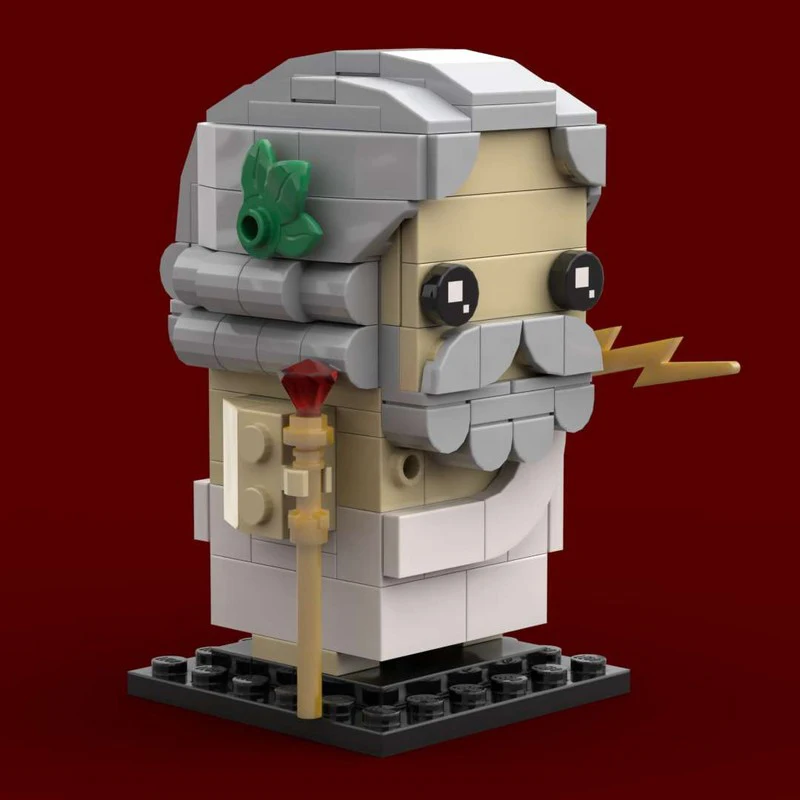 154pcs MOC Zeus Brickheadz Headz Character Building Blocks Display Assembly Set Edition Collectible Castle Toy Gift For Makers