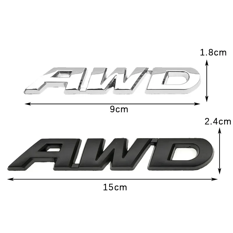 Car Sticker 3D Metal AWD Letters Rear Trunk Fender Emblem Badge for CR-V HR-V Pilot Passport Ridgeline Accessories styling parts