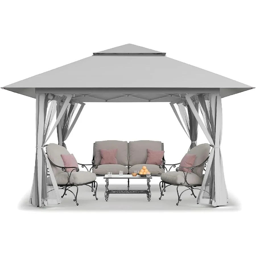 Pop Up Gazebo, Outdoor Canopy Tent, Grey