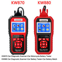 KONNWEI KW870 KW880 12V Car Battery Tester Analizer Auto Diagnostic Tools Battery Match 3 in 1 Car Code Readers OBD2 Scanner