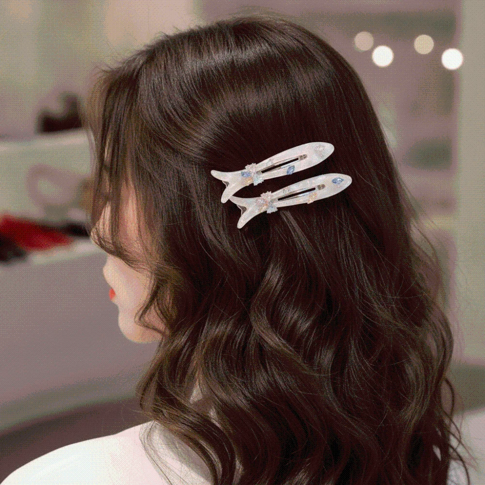 Duckbill Clip Rhinestone Fish-shaped Hair Clip Crystal Creative Colorful Hairpin Acrylic Shiny Small Barrette Women