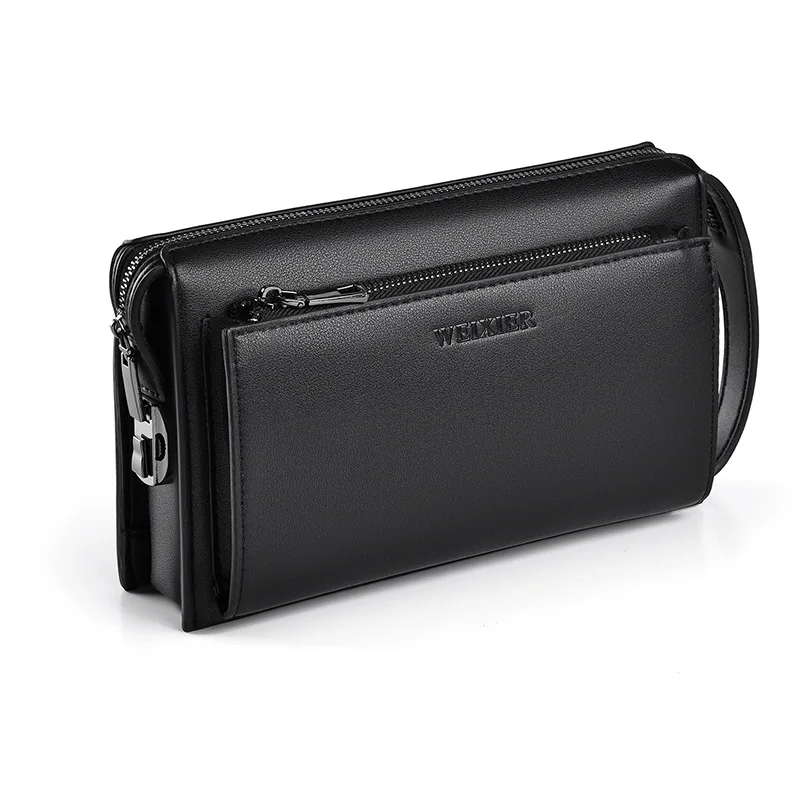 New Men's Premium Business Clutch Wallet Large Capacity Lock Closure Waterproof Anti-Theft Handbag Card Holder Organizer