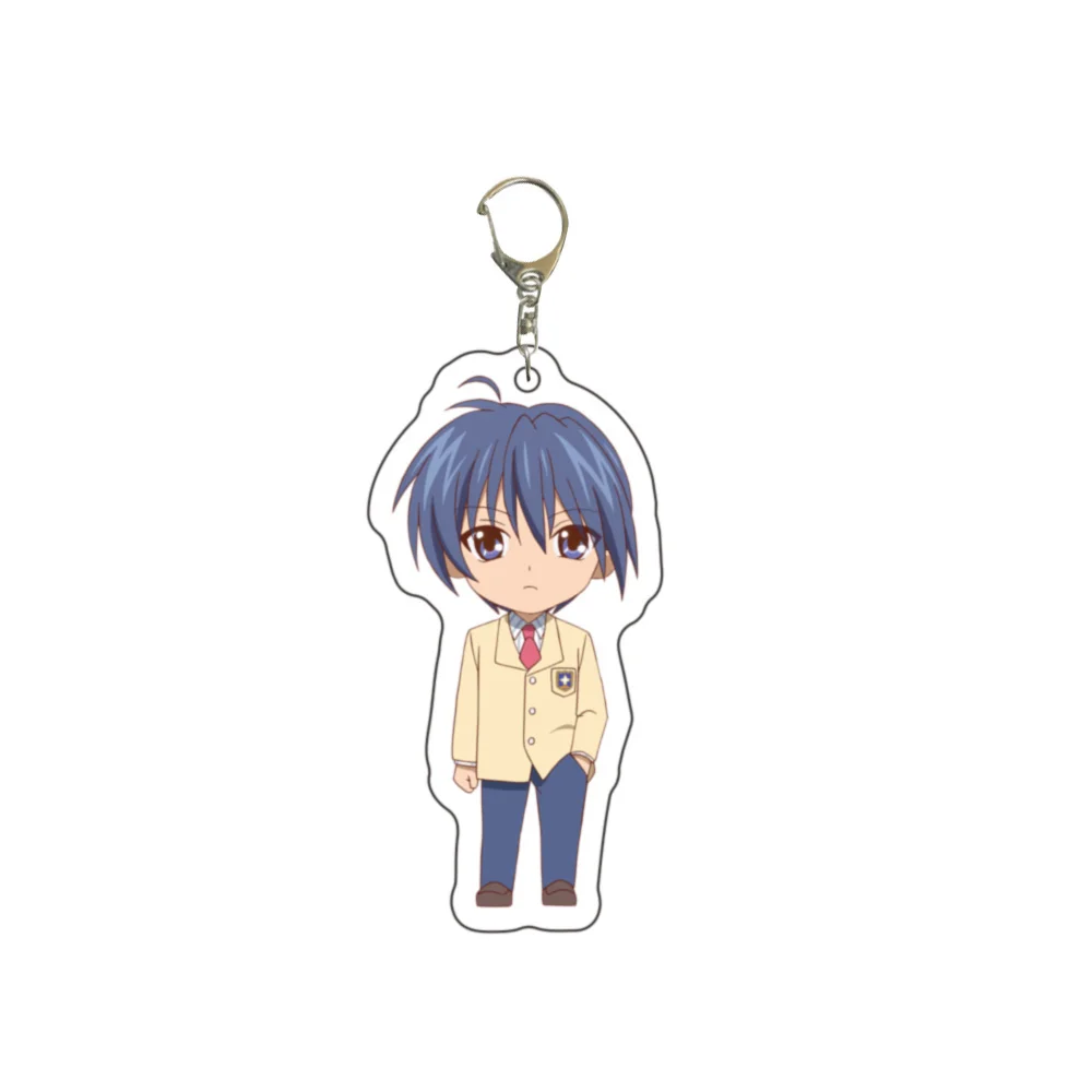 6CM Japan Anime Clannad family Acrylic Keychain Model Cosplay Charm Characters Ornament Accessories Goods Collection gifts