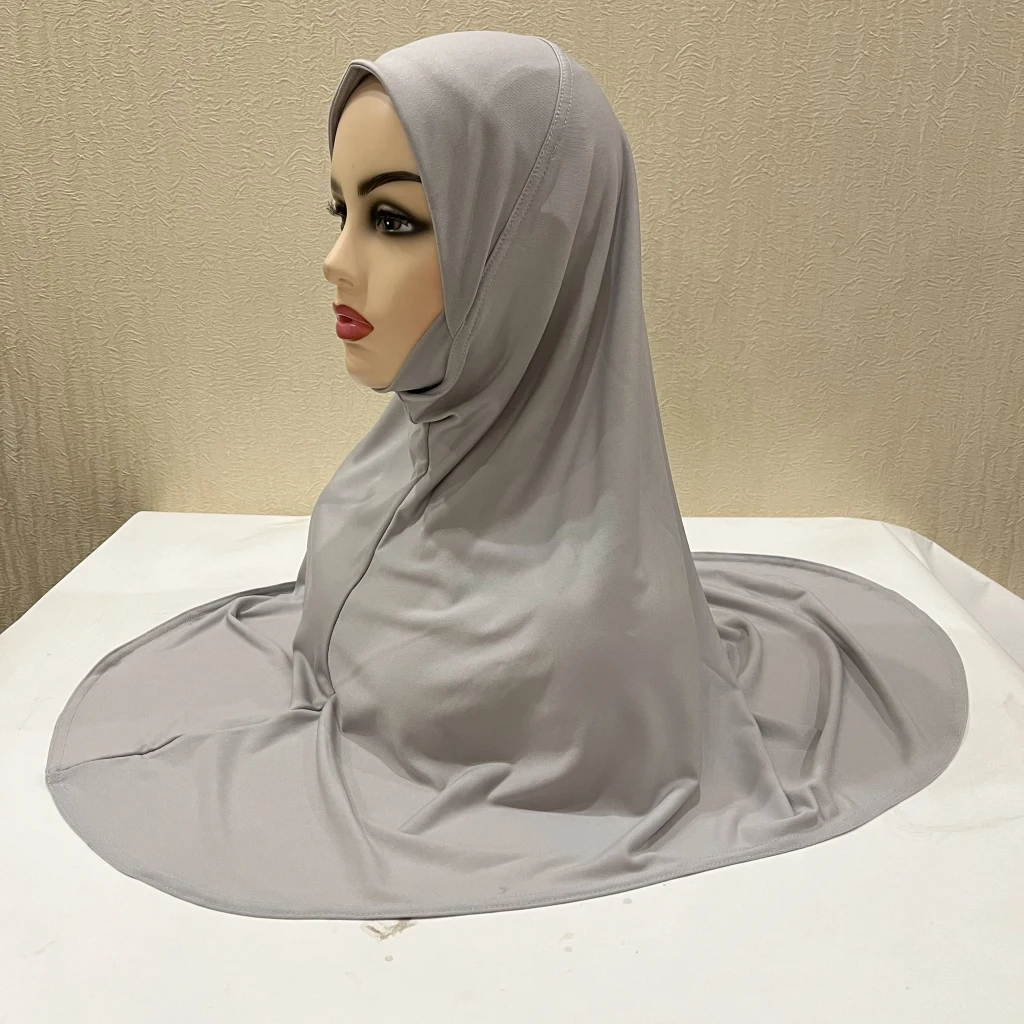 H124 Erwachsene, hochwertiger, großer muslimischer Hijab-Schal mit Kinnteil, islamisches Kopftuch, Hüte, Armia, zum Anziehen, Kopfbedeckung, Turban-Kappen – Detail 17