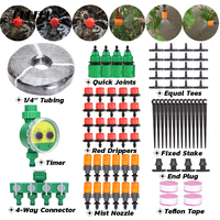 RBCFHI 5-50M 1/4'' Watering Kits Automatic Garden Micro Drip Irrigation System with Adjustable Emitter Misting Nozzle Spay