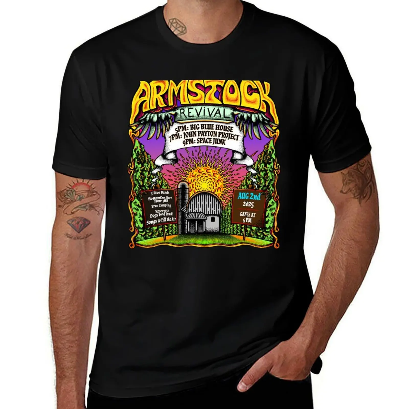 Armstock Official Poster _ No Footer Artwork T-Shirt Fitness Training Breathable Tee