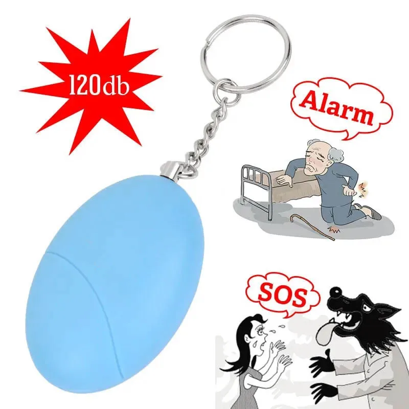 Cheap Self Defense Alarm 120dB Egg Shape Girl Women Security Protect Alert Personal Safety Scream Loud Keychain Emergency Alarm