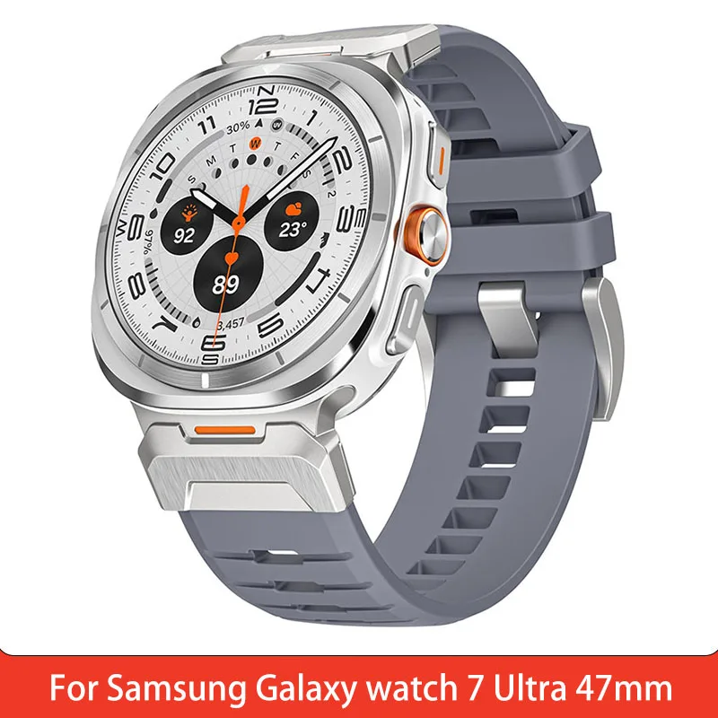 Fluororubber Watch Straps for Samsung Galaxy watch 7 Ultra 47mm Wristband Sports Strap watch7 Ultra silicone strap