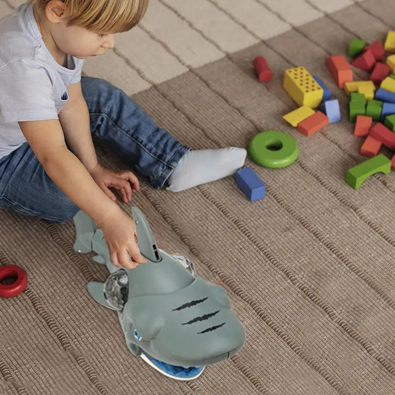 Juguete de tiburón iluminado, juguete electrónico de animales iluminado, juguete sensorial para niños, juguetes de tiburón realistas para el hogar, guardería