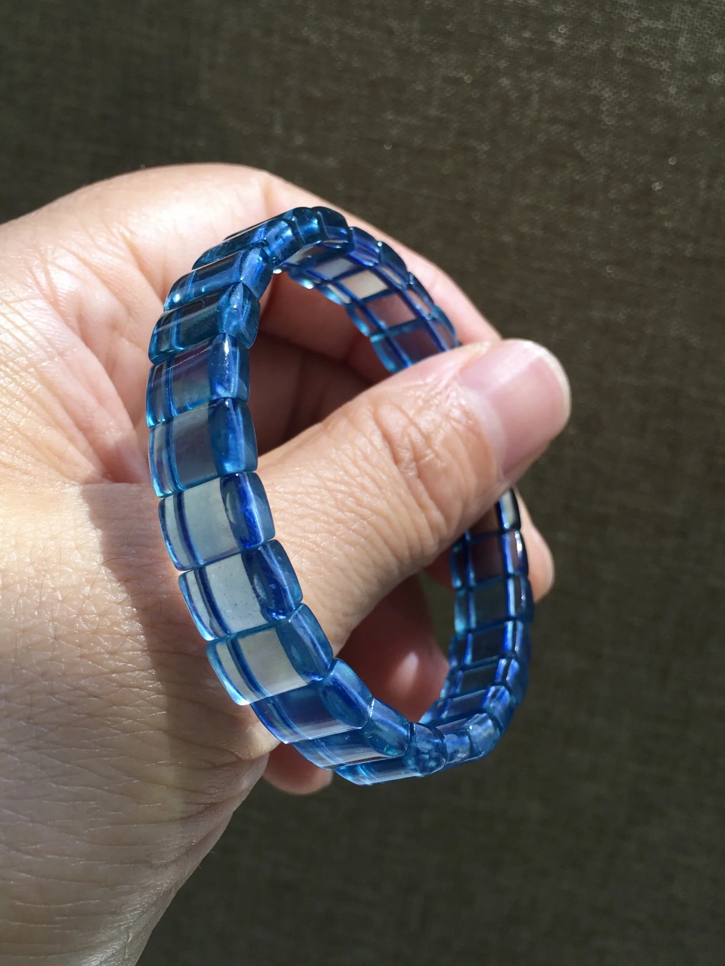 Natural Blue Aquamarine Clear Beads Bracelet 12/5mm Women Men Brazil Stretch Blue Aquamarine Jewelry AAAAA