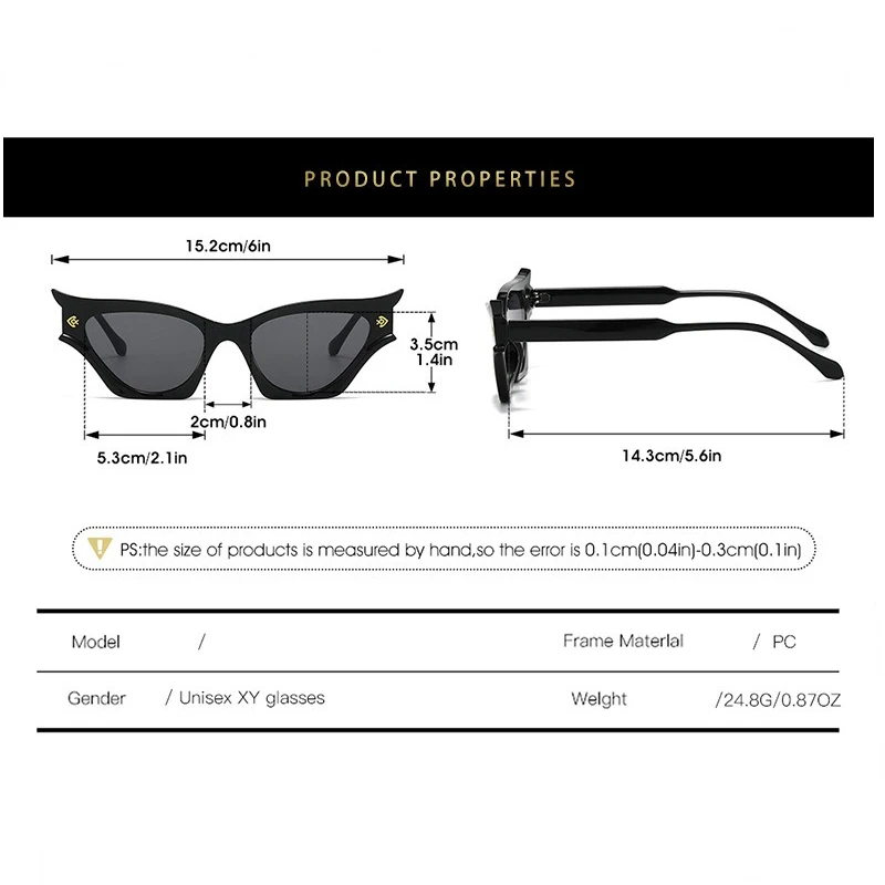 Women Trendy Butterfly Sun Glasses Unique Pointed Frame Metal Embellishment UV Protection Holiday Club Sunglasses
