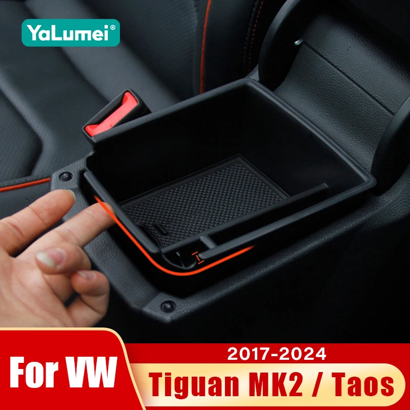For Volkswagen VW Tiguan 2017 2018 2019 2020 2021 2022 2023 2024 And Taos 2022-2024 Car Central Armrest Box Storage Accessories
