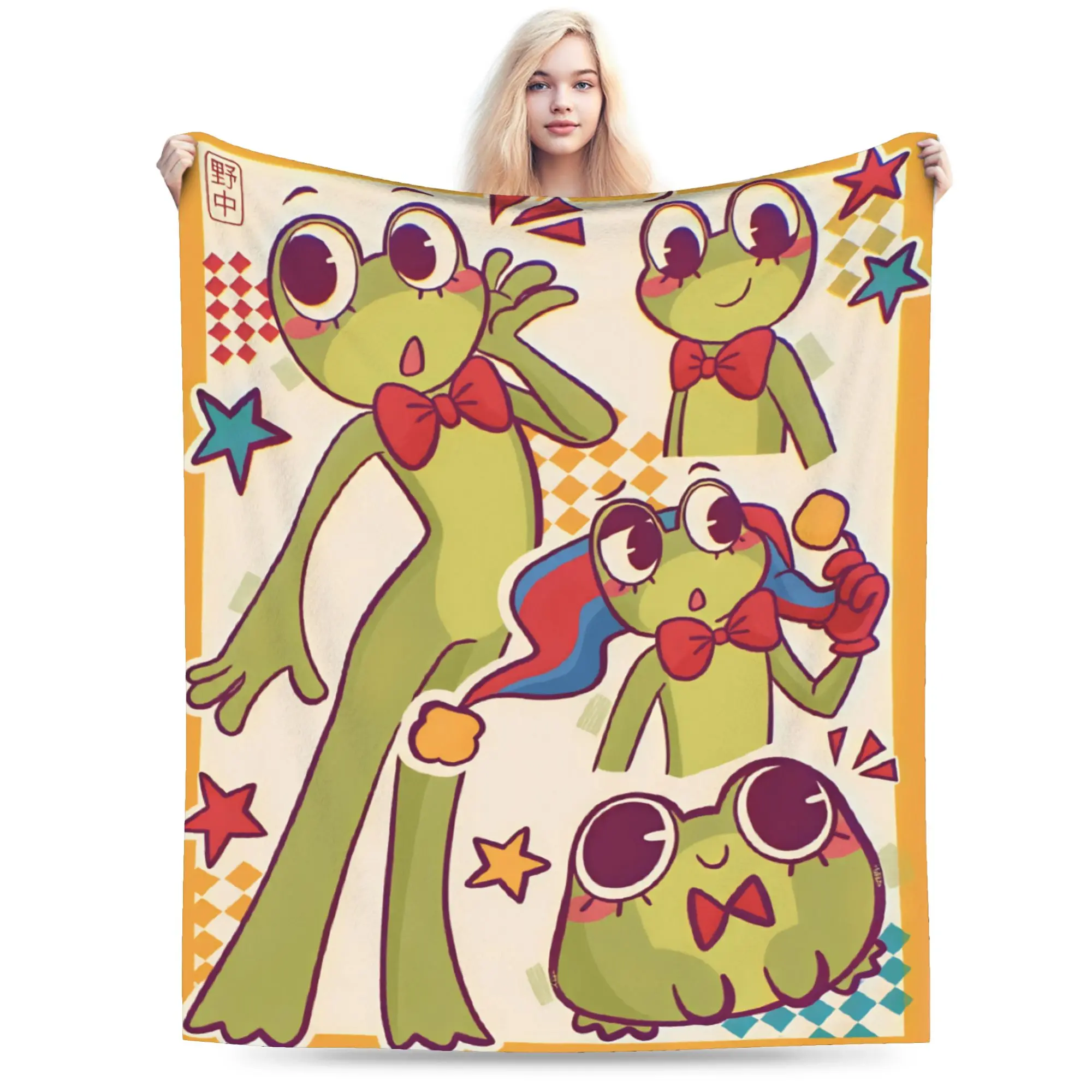 R-Ribbit Frog Flannel Blanket Girl TADC Soft Throw Blanket Autumn Bedroom Bedspread Sofa Bed Cover