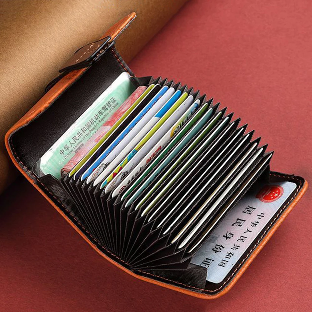 

PU Leather Card Holder Multi-Card Slot Bank ID Credit Organ Bag Business Antimagnetic Wallet Coin Purse Storage Organizer Pouch