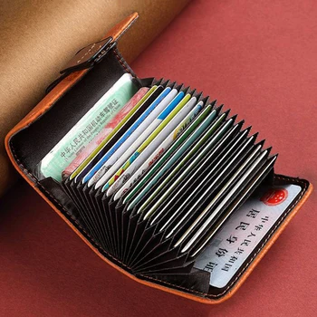 Porta carte di credito in pelle PU Multi-Card Slot Bank ID borsa per organi di credito portafoglio antimagnetico Business portamonete portamonete Organizer Pouch