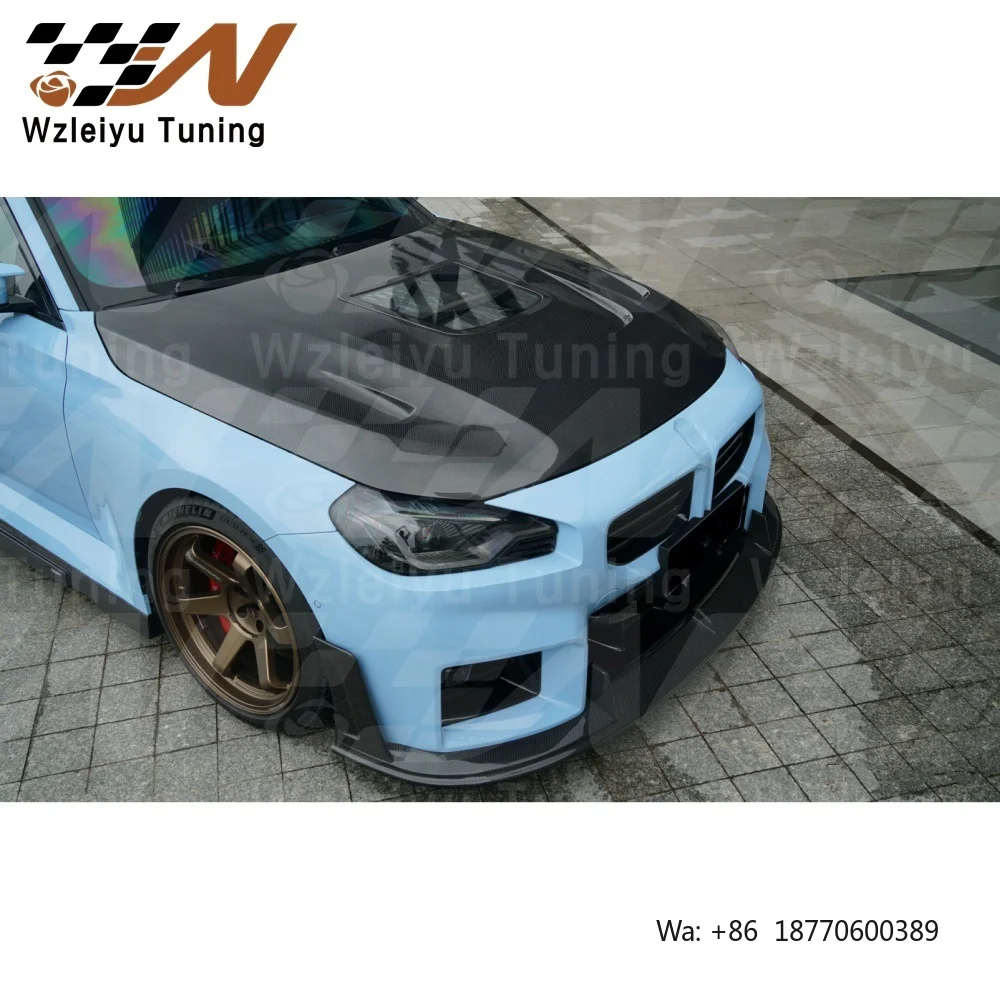 

High Quality 2024 for BMW G87 M2 2024 New Style Front Hood Bonnet Tempered Glass with Included Screws Fit for Real Carbon Fiber