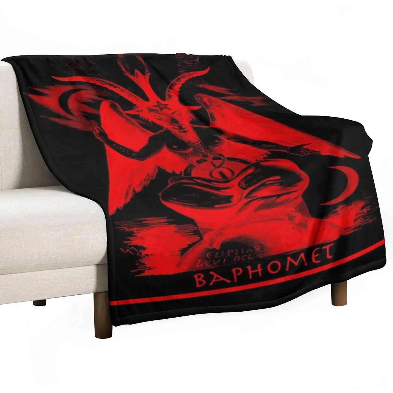 

Satanic, Baphomet, Red Devil, Halloween, Occult Satan Design Throw Blanket Comforter Plush Bed covers heavy to sleep Blankets