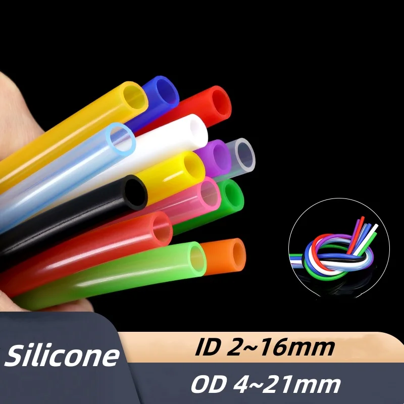 Colorful Food Grade Silicone Rubber Hose ID 2~16mm OD 4~21mm Flexible Nontoxic Silicone Tube