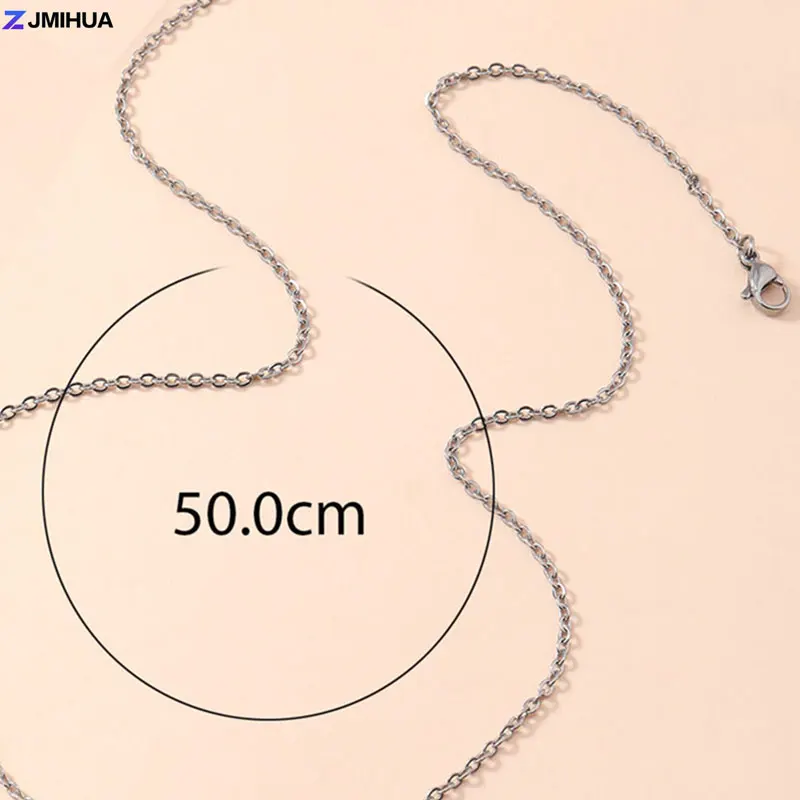 50 سنتيمتر الفولاذ المقاوم للصدأ سلسلة قلادة التوحد الوعي لغز قلادة القلائد للنساء الفتيات مجوهرات الأزياء #6