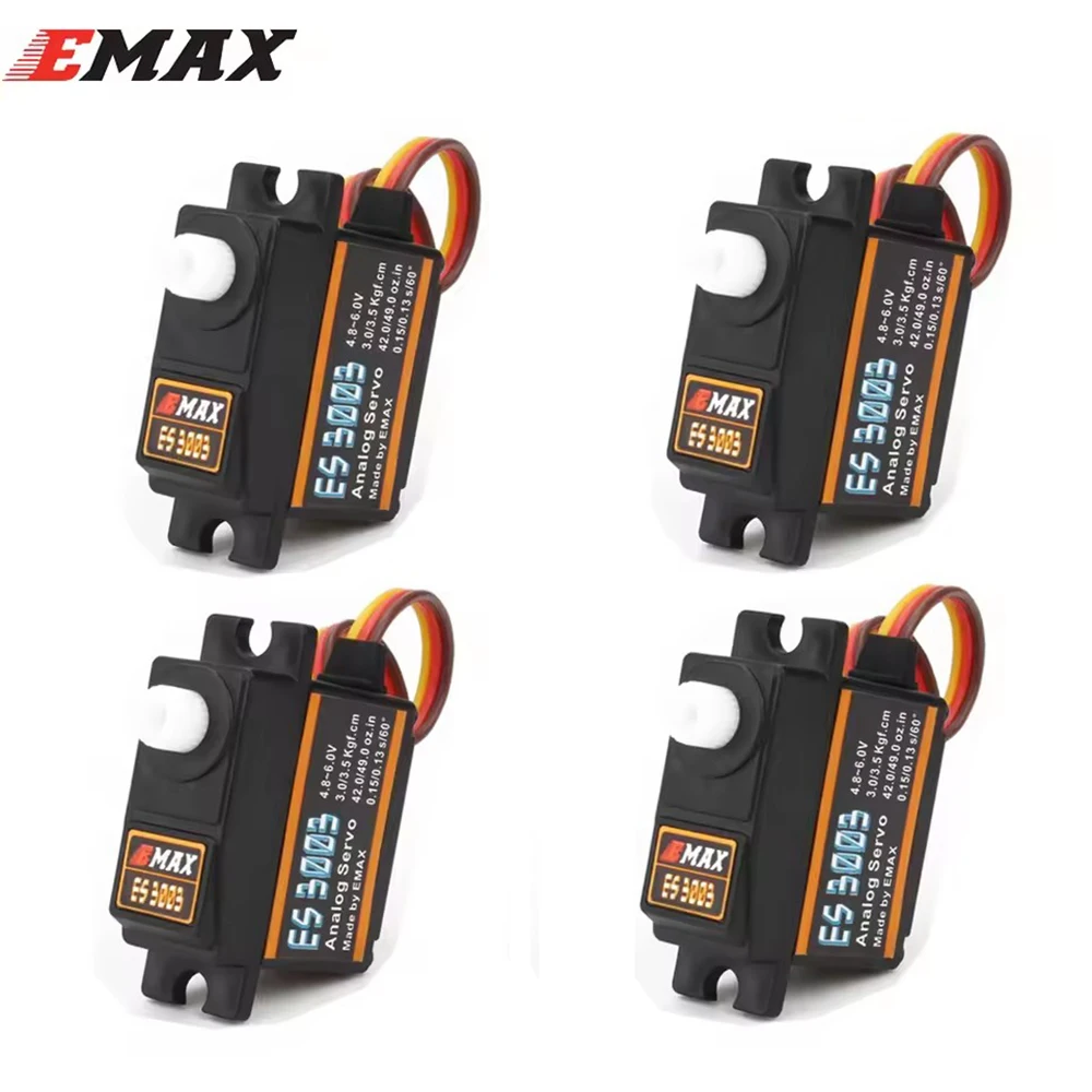 EMAX ES3003 17g 3,5 kg Servo analógico de engranaje de Metal de plástico para RC F3A avión 3D helicópteros de ala fija coches de juguete y robots
