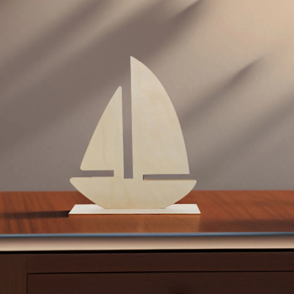 8Pcs Wooden Sailboat Blank for DIY Painting Handmade Craft Kit Home Decor Nautical Theme Boat Project Unfinished Wood Model Boat