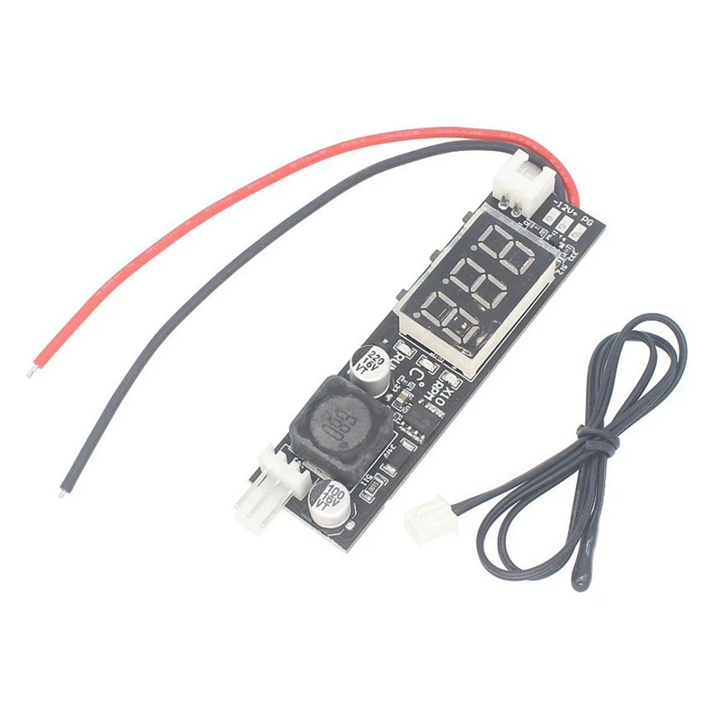 DC 12V PWM 2-3 Wire Fan Temperature Controller Speed Governor Display Module For PC Fan/Alarm Easy Install , Blackhead Probe