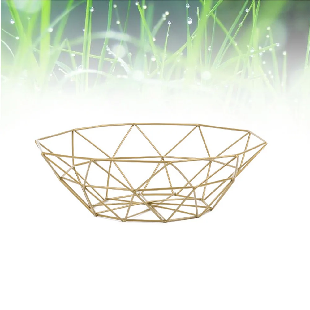 

Small Size Golden Nordic Creative Fruit Basket Iron Collection Modern Snack Storage Basket Fruit Bowls for Home Party Use