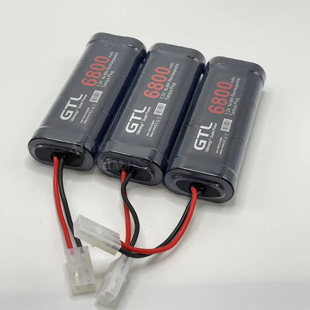 7.2V 6800mAh 고용량 니켈수소 충전식 배터리 타미야 플러그 포함 RC 자동차 트럭 보트 탱크용 - RC 차량 배터리