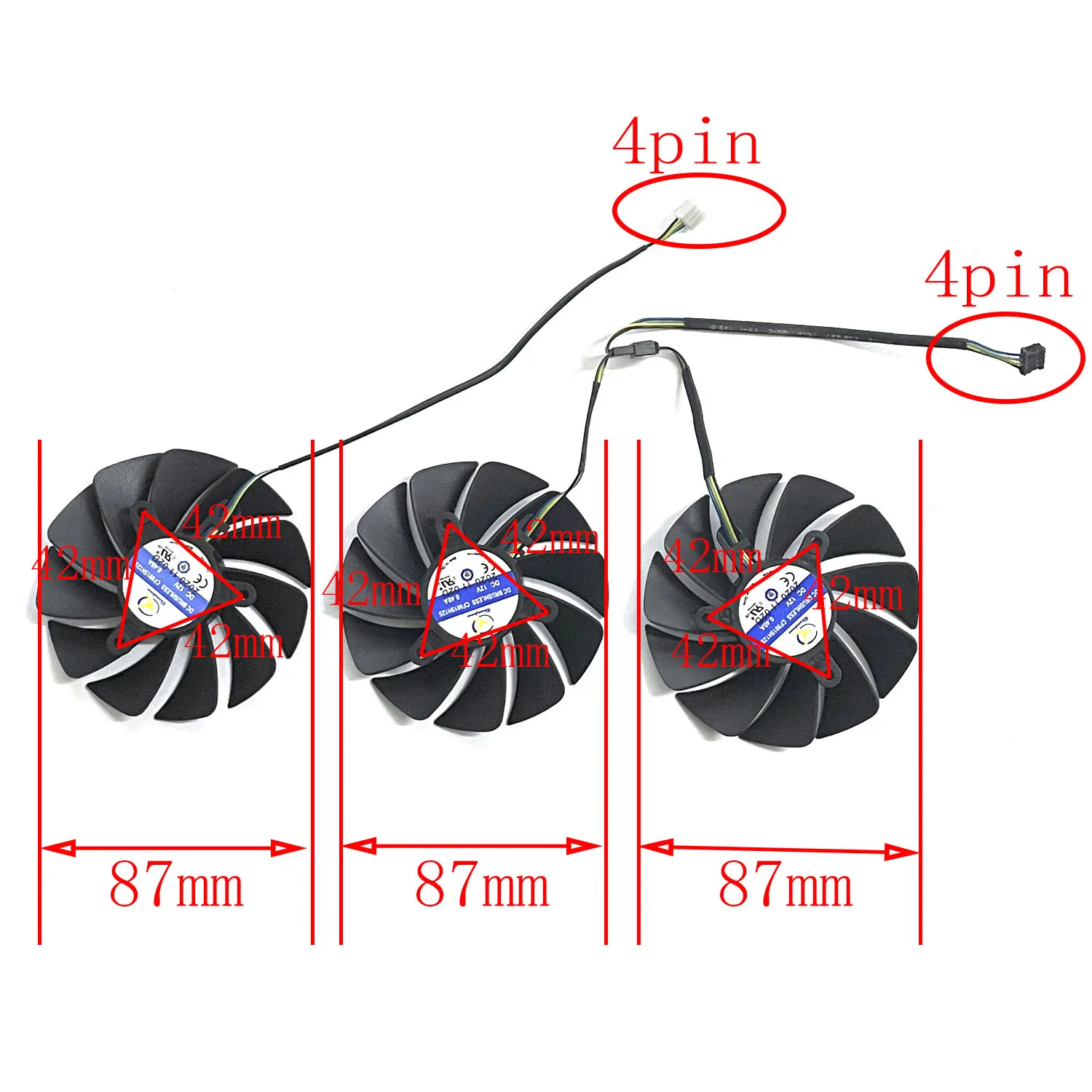 Wentylator GPU 87MM 4PIN GA92S2U CF9015H12S RTX3090 do karty graficznej ZOTAC GAMING GEFORCE RTX 3070TI 3080 3080TI 3090 AMP — zdjęcie produktu 2