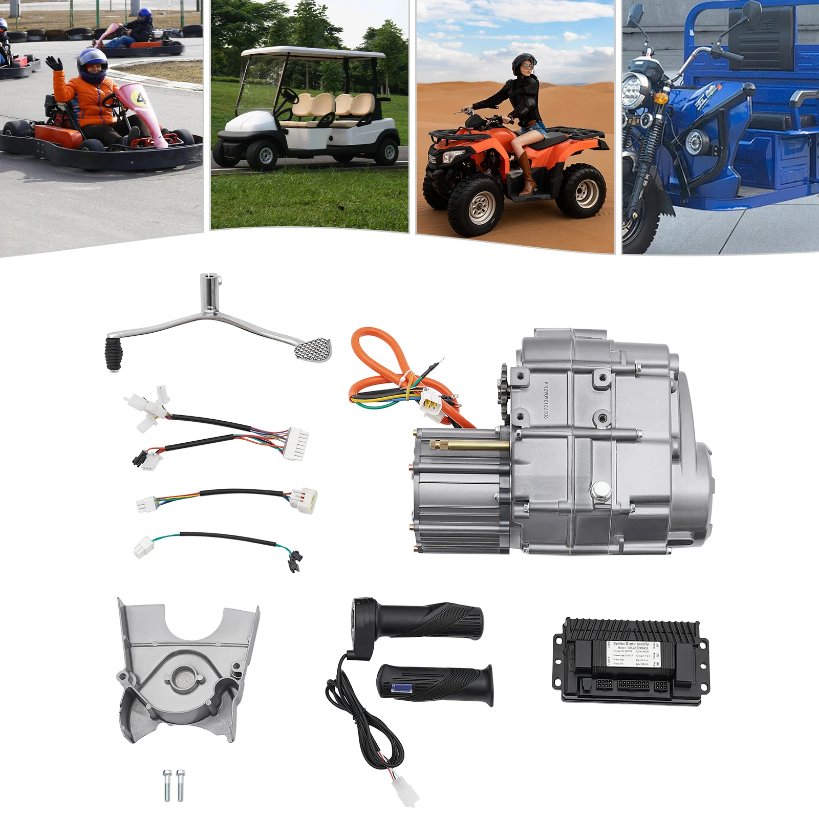 1000W 60V Brushless DC Motor Kit with Controller Conversion Kit, Electric Motor Kit Variable Speed for ATV Electric Motorcycles Go-Karts
