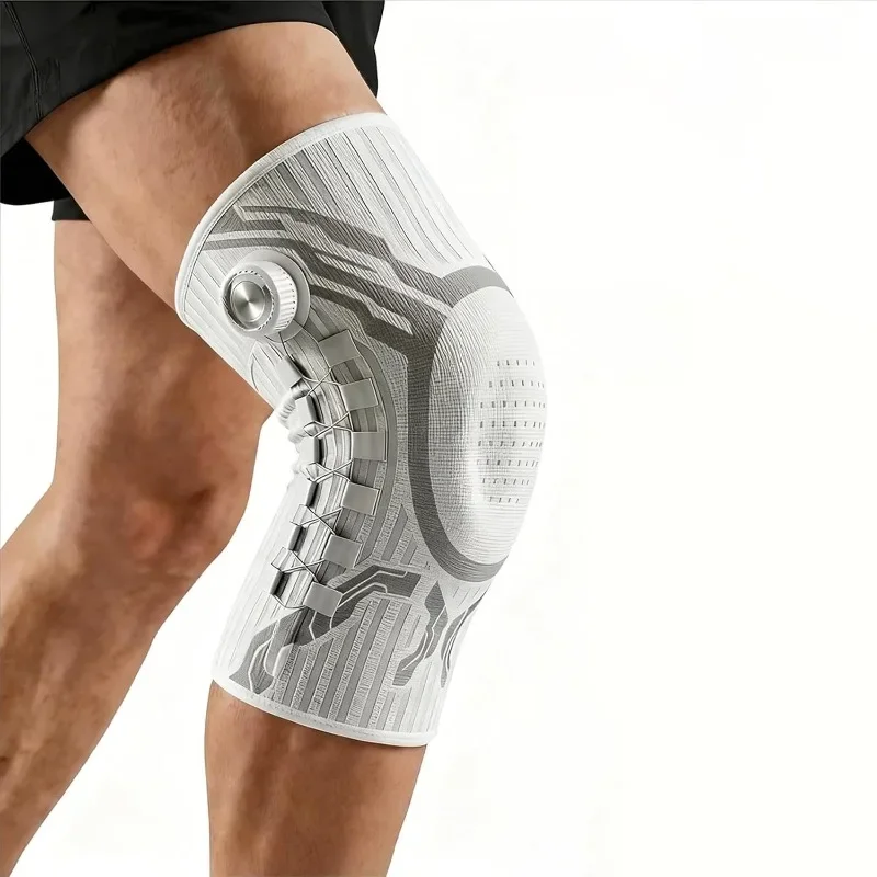 Intelligente Kniebandage mit Drehknopf, Patella-Gelkissen, Seitenstabilisator, Kompressionsunterstützung, Gelenkschmerzlinderung, Regeneration, für Heimfitness, Einzelstück – Detail 2