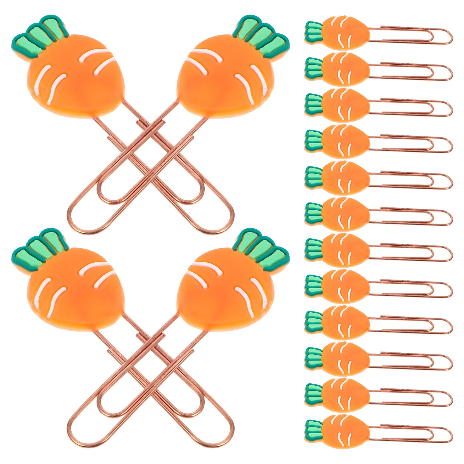 

20Pcs Carrot Bookmarks Adorable Small Paper Clips Functional Metal Clips for Reading Notes Office School Organization Tools