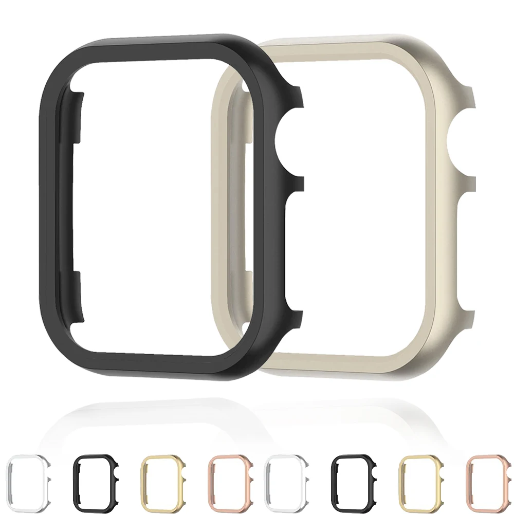 Metal Case for Apple Watch Series 9 8 7 41mm 45mm Aluminium Alloy Bumper Cases for iWatch 6 SE 40mm 44mm Frame Protective Cover