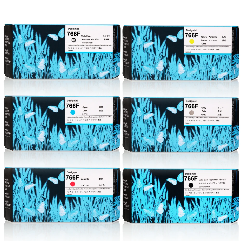For HP 766F Ink Cartridge 300ML With Full Ink HP766F For HP Designjet XL 3600 3600dr Printer 1XB31A 1XB32A 1XB33A 1XB34A 1XB35A