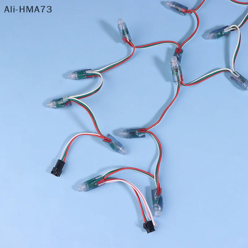 HMA73-50 шт. DC5V WS2811 полноцветный светодиодный пиксельный световой модуль 12 мм 14 см провода IP68 водонепроницаемые RGB цифровые светодиодные струны фестивальный декор