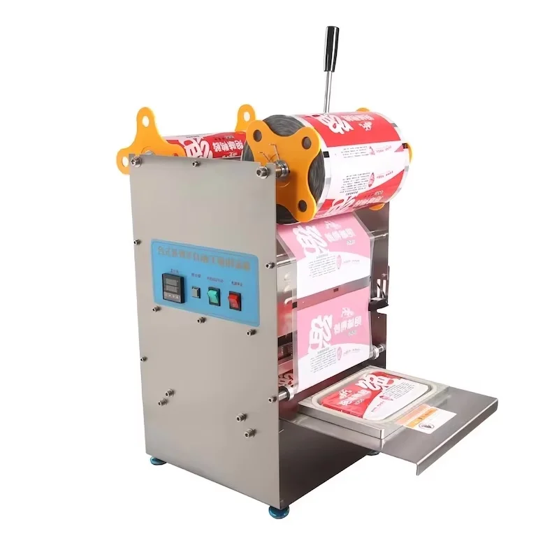 customized Fresh Locking Box Sealing Machine for Plastic Lunch Boxes Semi-Auto Fast Food Takeaway Packaging Film Kitchen Applian