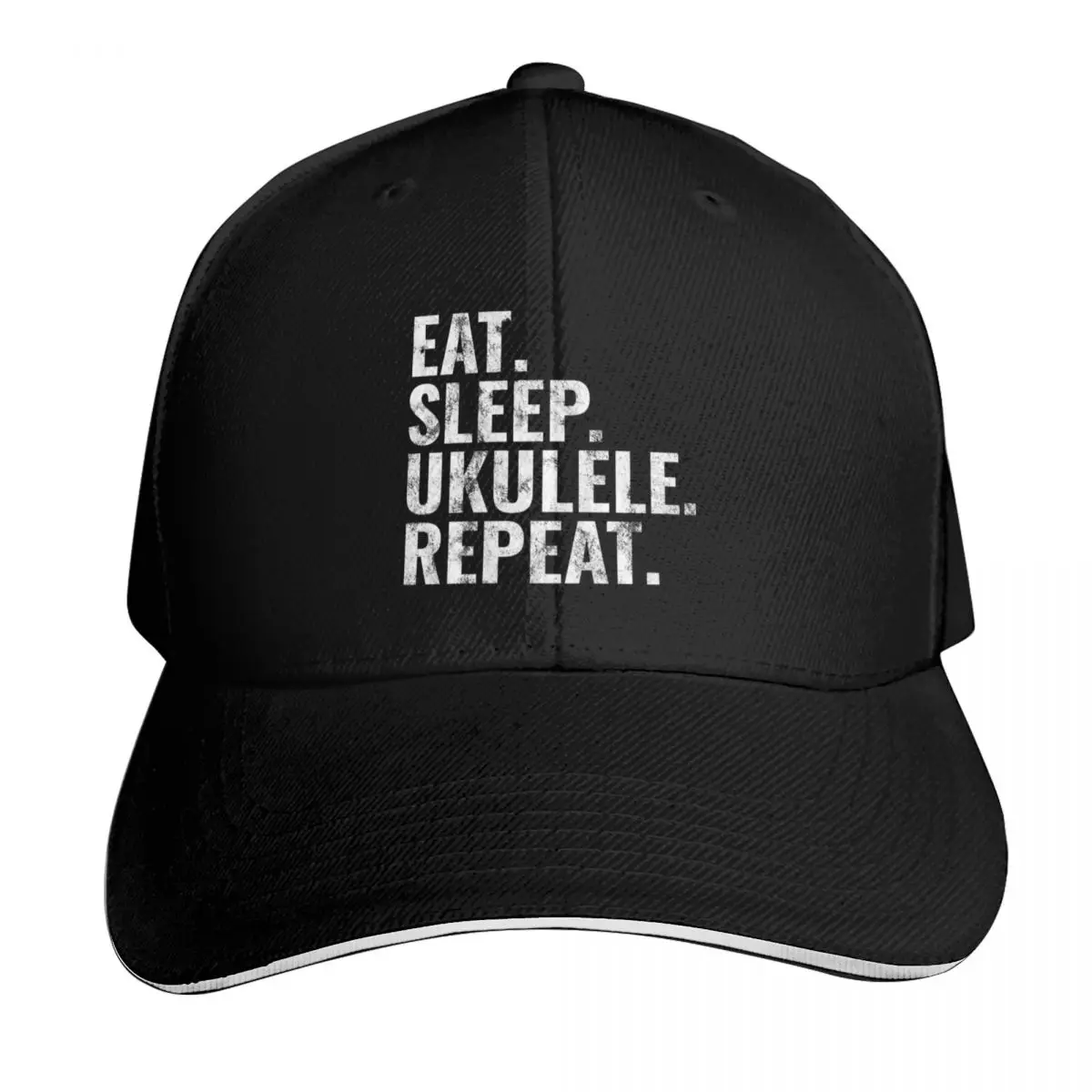 Ukulele Eat Sleep Ukulele Repeat Baseball Cap Lightweight Packable Gift for Him Her Casual Daily Wear