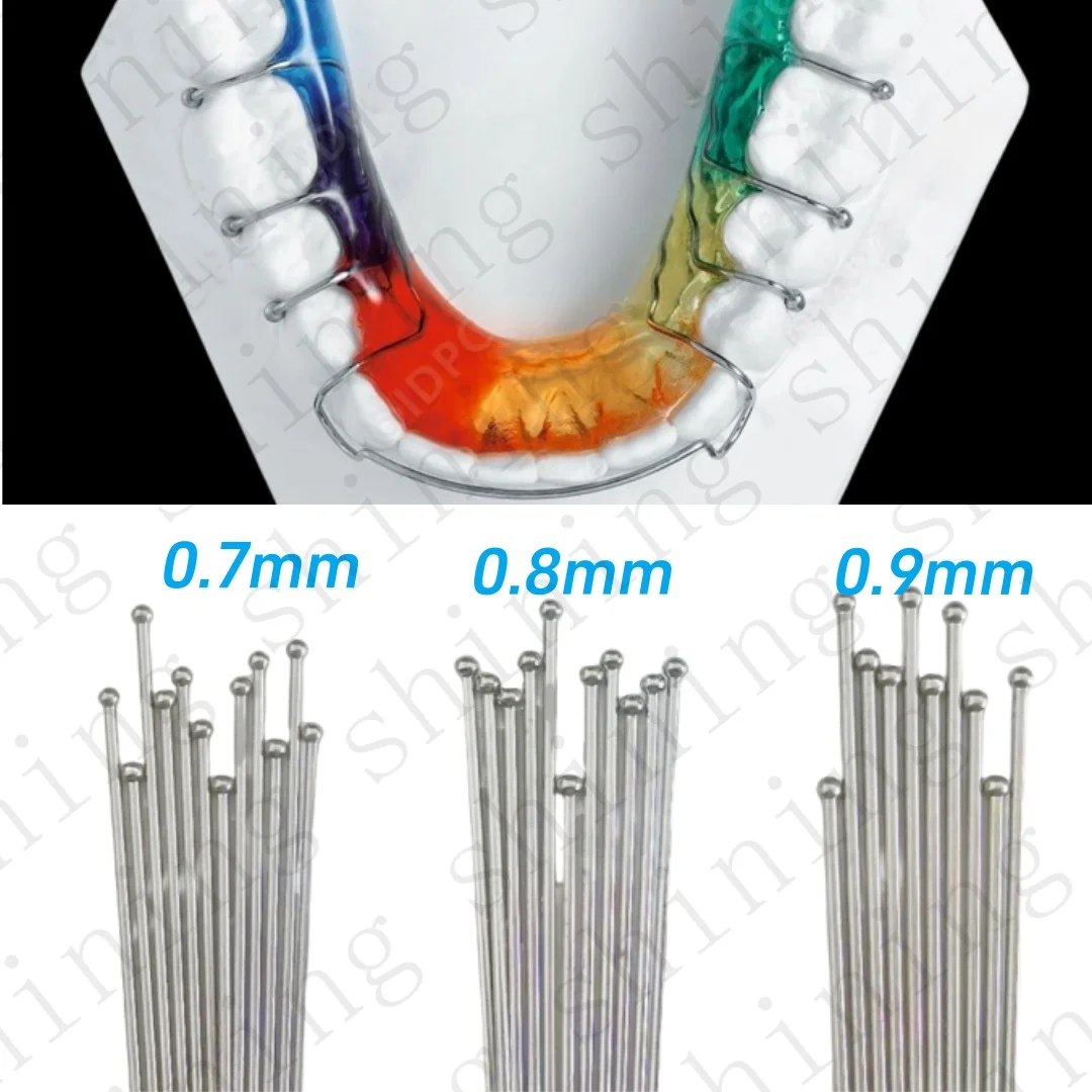 

20Pcs Dental Ball Retainer Oblique Clasps Bars Ball Hooks Type Fits Scheu Position Hold 0.7/0.8/0.9﻿mm