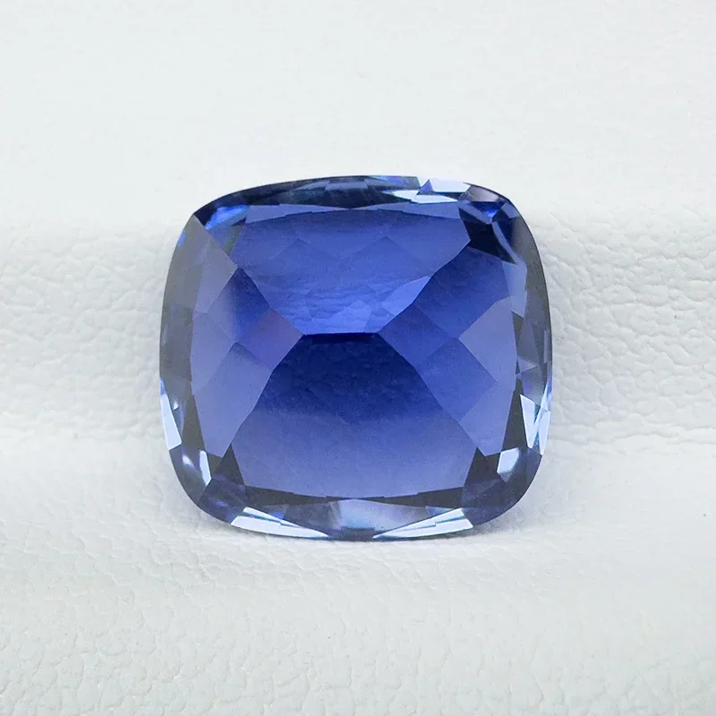 Lab Grown Sapphire Cushion Dark Cornflower 10x12mm 7.6-8ct  VVS1 Gemstone for Diy Jewelry Making with AGL Certificate