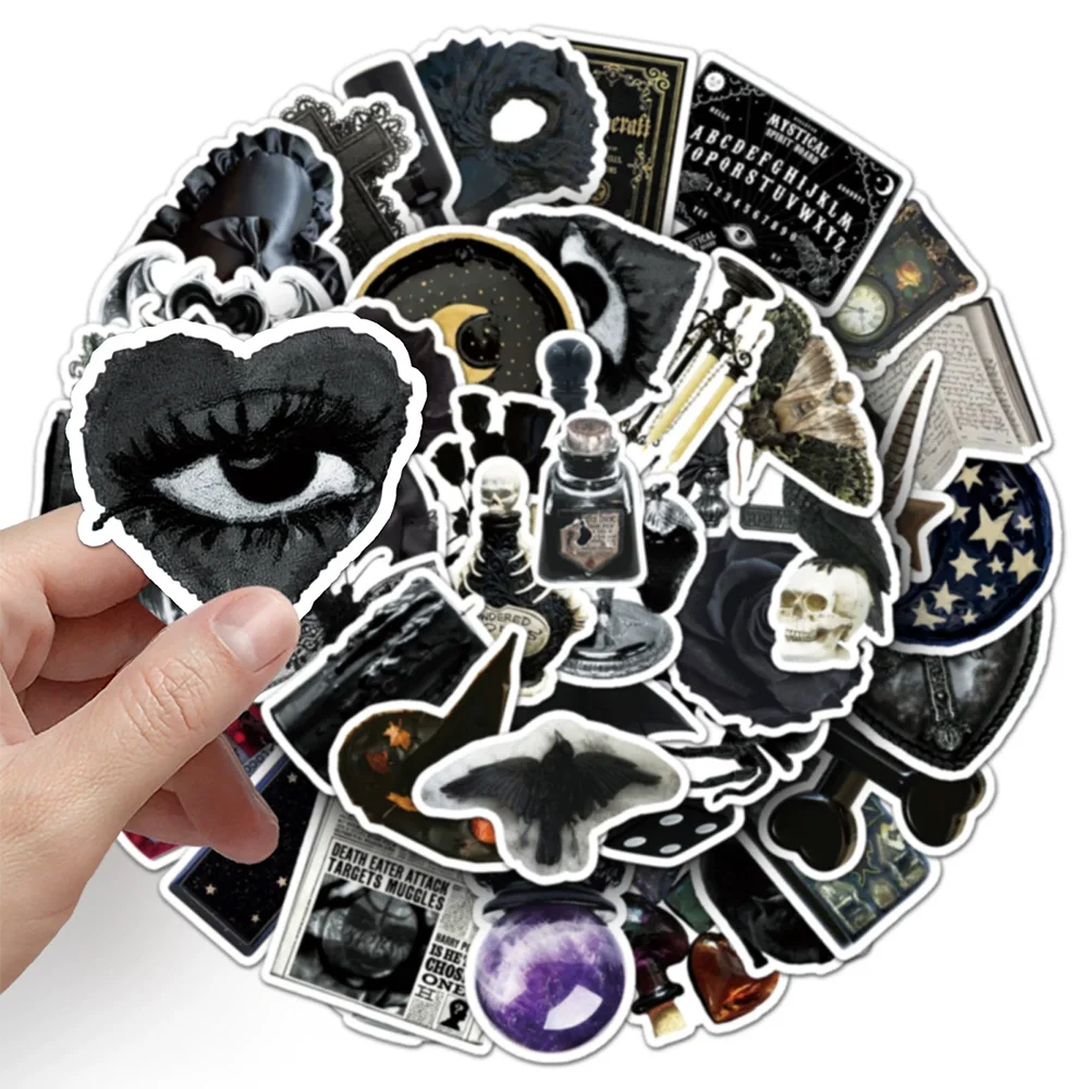 10/30/50 قطعة القوطية الظلام نمط الساحرة ملصقات مقاوم للماء الكتابة على الجدران محمول سكيت سيارة كول الرعب هالوين ملصق يدوي الصنع حزم