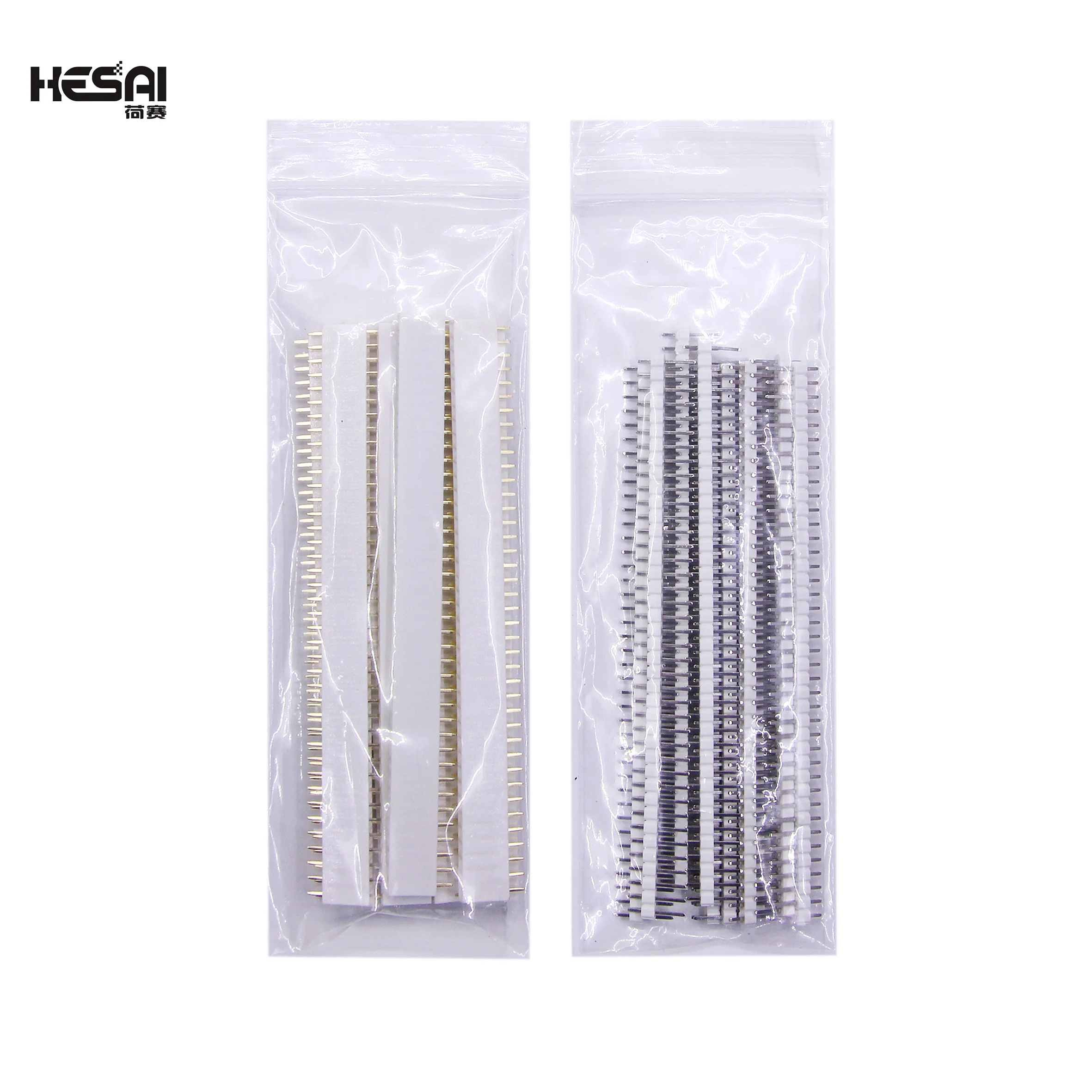 10 Pairs 40-Pin JST Connector Strip for Arduino 1x40 Single Row Male And Female PCB DIY Black 2.54mm Pin Headers