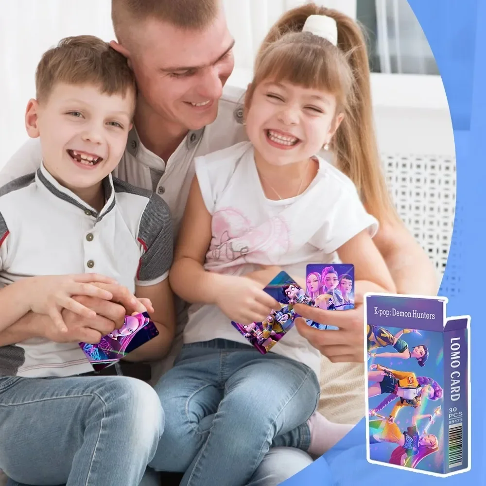 30개 레이저 카드 K-POP 데몬 헌터즈 헌트릭스 더피 포토카드 애니메이션 수집품 세트 (K-POP 굿즈/트레이딩 카드 게임 팬들을 위한)