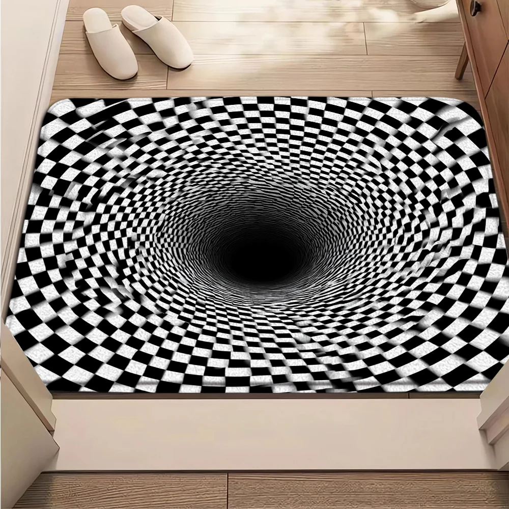 3D Optical Illusion Non-Slip Door Mat Machine Door Entryway Washable Bathroom Bedroom Camping Yoga Durable Floor Mat Laundry
