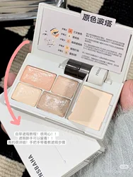 INSBAHA 5 Color Concealer Brightening Acne Mark Dark Eye Circles Tears Furrow Permanent Facial Concealer Setting Powder Plate