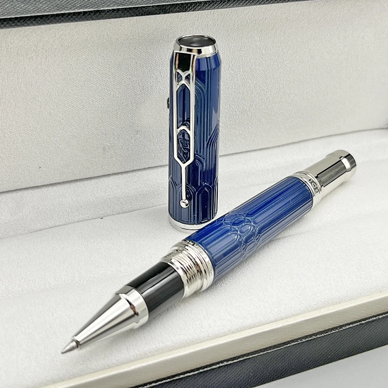 Yamalang Luxe Mb Rollerball Balpen Blauwe Schrijver Victor Hugo Kathedraal Bouwstijl Gegraveerd Patroon