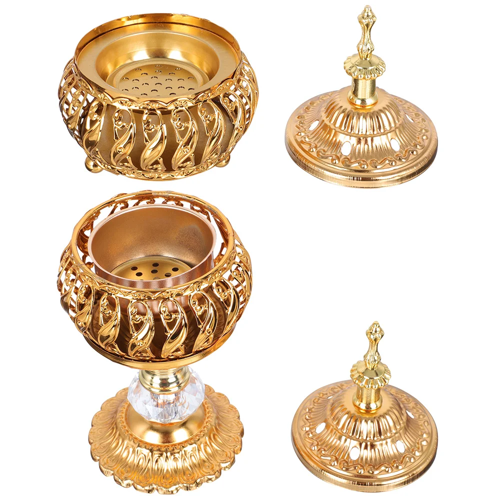 

2pcs Metal Aromatherapy Burner Wrought Iron Censer Home Decor Accessories Incense Burner Holder Desktop Censer