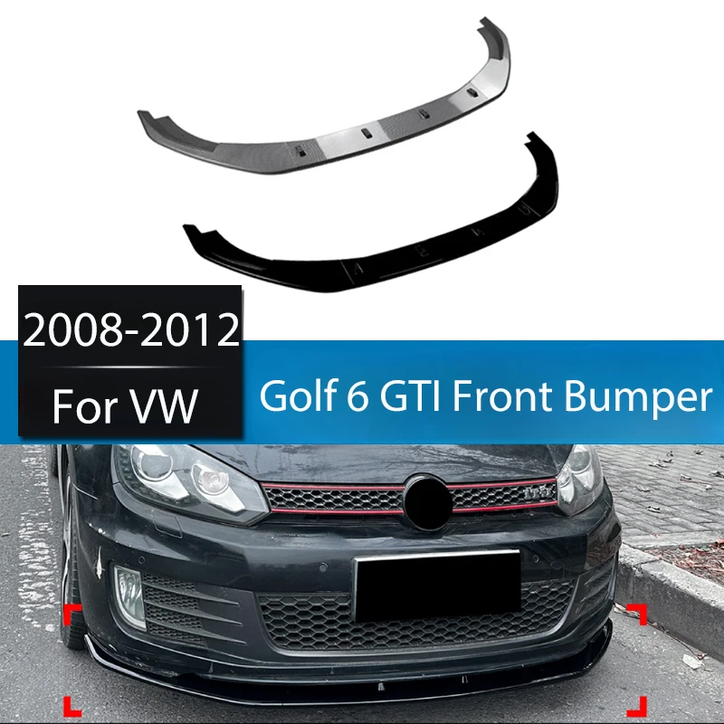 

For Volkswagen VW Golf 6 GTI 2008-2012 Car Front Blade Trim Front Bumper Spoiler Splitter Lip Body Kits Tuning Auto Accessories