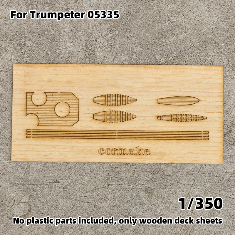 Modell-Upgrade-Teile: Lasergeschnittene Holzdeckplatte mit selbstklebender Ankerkette für TRUMPETER 05335 HMS Roberts Monitor 1/350 – Detail 4
