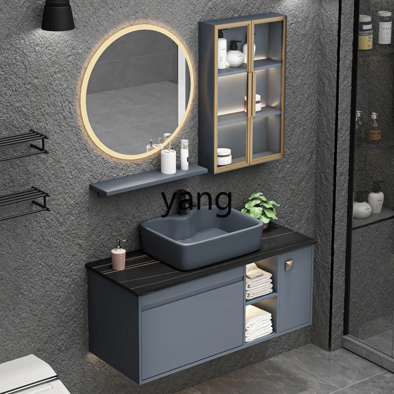 

LTT modern simple rock slab integrated small apartment solid wood face wash basin wash table